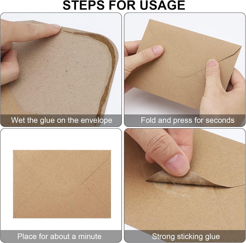 Keketer 100 Pack Kraft 4x6 Envelopes, Contour Flap A4 Envelopes for Engagement Invites, Weddings Invitation, announcements, Baby shower, Perfect for RSVP Card 120gsm, 4.5 x 6.4 Inches - 100% Recycled - Image 3